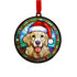 Golden Retriever in Santa Hat Suncatcher Decoration